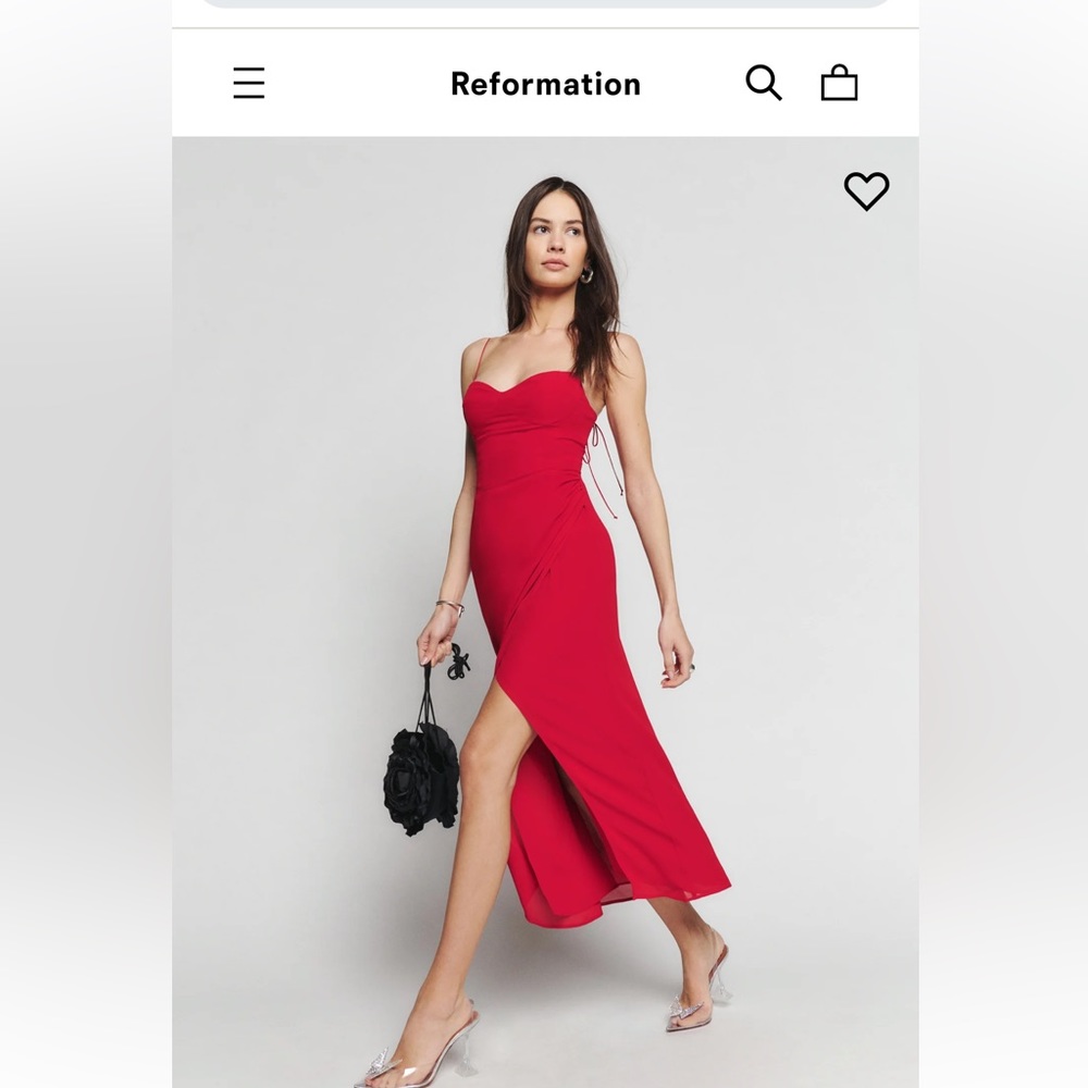 Reformation Kourtney dress size 4 color cherry NWT